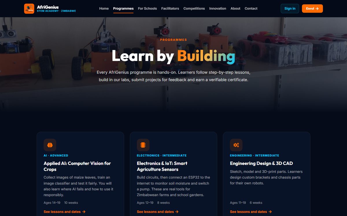 AfriGenius STEM Academy: Programmes